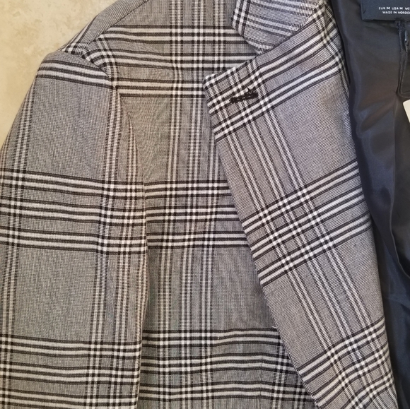 Zara Women's Plaid Blazer M - Picture 4 of 9